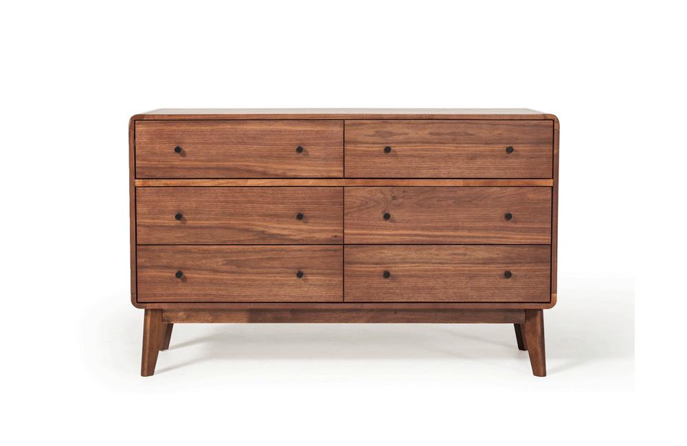 walnut dresser mid century Ashcroft Furniture Lola Mid Century Modern Walnut Dresser with 6 Drawers Luna Furniture