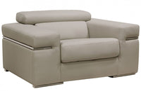 Divani Casa Atlantis Modern Light Grey Vegan Leather Accent Chair