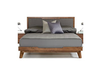 Soria Modern Gray & Walnut Bed
