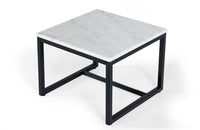 Modrest Baca White Marble + Black Metal End Table