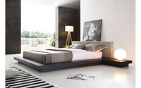 Modrest Opal Modern Wenge & Grey Platform Bed