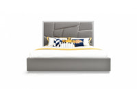 Modrest Chrysler Modern Grey Bonded Leather Bed