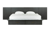 Modrest Manchester Contemporary Platform Dark Grey Bed with Drawers