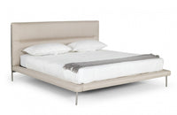 Modrest Bergeron Contemporary Cream Woven Fabric Bed