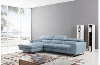 Aletta Blue Leather Sectional Sofa