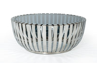 Modrest Cage Modern Stainless Steel Round Coffee Table w/ Glass Top