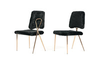Candace - Modern Black Faux Fur Dining Chair (Set of 2)