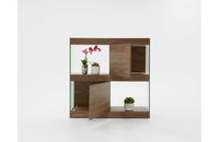 Modrest Aura Modern Walnut & Glass Square Cabinet