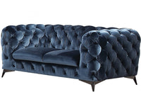 Divani Casa Delilah Modern Blue Fabric Loveseat