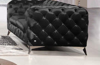 Divani Casa Delilah Modern Black Fabric Loveseat