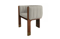 Modrest Elati Tan Vegan Leather Dining Chair