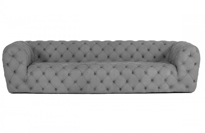Coronelli Collezioni Ellington Italian Grey Nubuck Leather 3-Seater Sofa