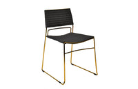 Modrest Swain Modern Grey Fabric & Gold Dining Chair (Set of 2)