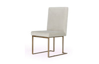 Modrest Fowler Modern Grey Velvet Dining Chair Set of 2