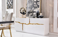 Modrest Aspen Modern White & Gold Buffet