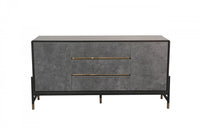 Modrest Gabrielle Contemporary Walnut & Gold Buffet