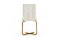 Haslet Modern White & Rosegold Dining Chair (Set of 2)