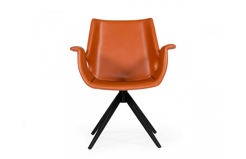 Modrest Hiawatha Modern Cognac Eco-Leather Dining Chair