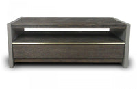Modrest June Modern Dark Grey Concrete & Walnut Coffee Table