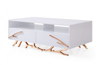 Modrest Legend Modern White & Rosegold Coffee Table