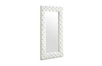 Modrest Legend Modern White Bonded Leather Floor Mirror