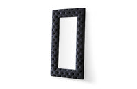 Modrest Legend Transitional Black Velvet Floor Mirror