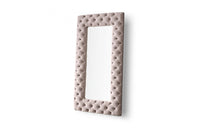 Modrest Legend Transitional Grey Velvet Floor Mirror
