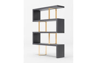 Modrest Maze Elm Grey & Gold Bookcase