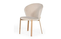 Modrest Nadia Modern Beige Velvet & Rosegold Dining Chair (Set of 2)
