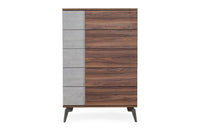 Nova Domus Palermo Italian Modern Faux Concrete & Walnut Chest