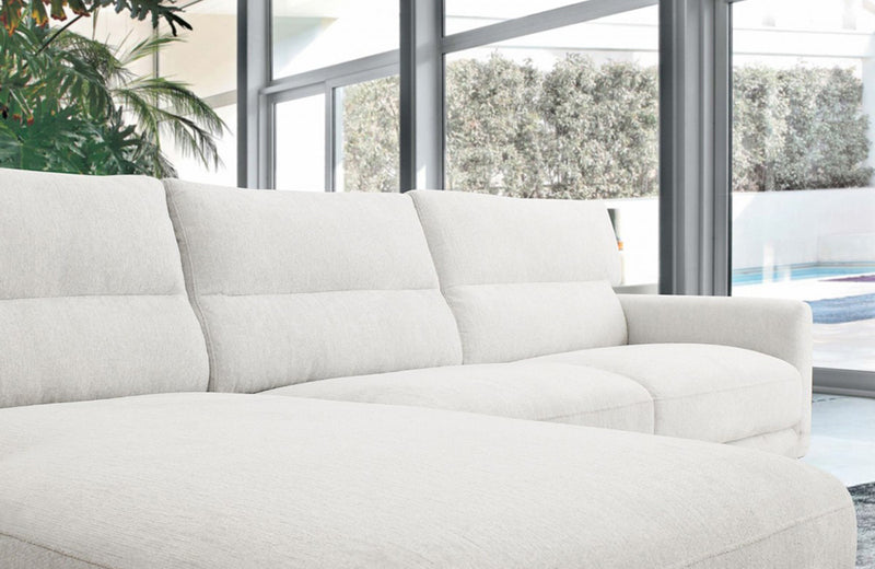 Divani Casa Paraiso Modern White Fabric Sectional Sofa