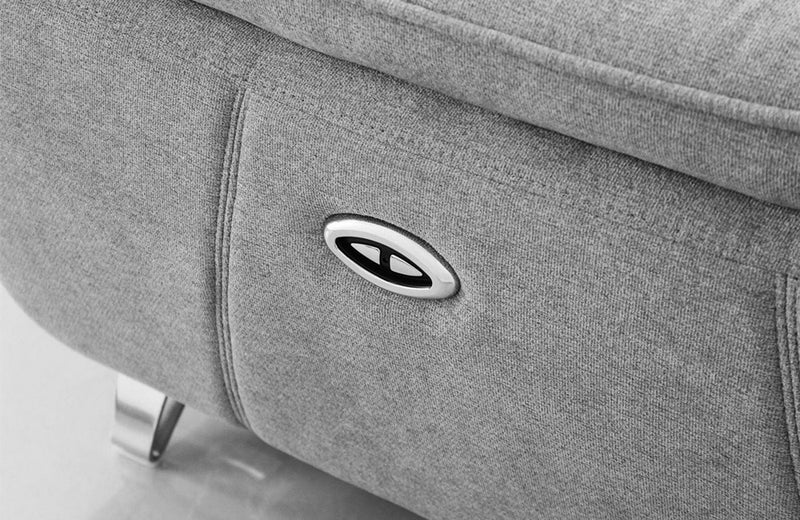 Divani Casa Paul Contemporary Grey Fabric Sofa w/ Electric Recliners