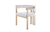Modrest Pontiac Modern Beige Sherpa & Gold Dining Chair