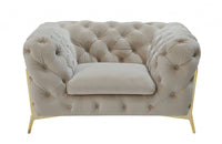 Divani Casa Quincey Transitional Beige Velvet Chair