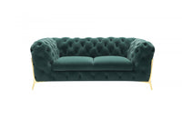 Divani Casa Quincey Transitional Emerald Green Velvet Loveseat