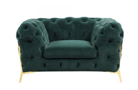 Divani Casa Quincey Transitional Emerald Green Velvet Chair