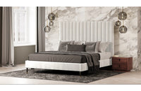 Modrest Hemlock Contemporary White Fabric Bed