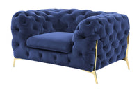 Divani Casa Sheila Transitional Dark Blue Fabric Chair