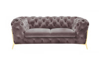 Divani Casa Sheila Transitional Silver Fabric Loveseat