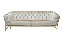 Divani Casa Stella Transitional Beige Velvet Sofa