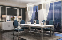 Reagan Transitional White Crocodile Dining Set