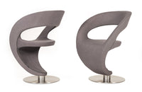 Modrest Alya Modern Grey Fabric Lounge Chair