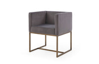 Modrest Marty Modern Dark Grey & Copper Antique Brass Dining Chair