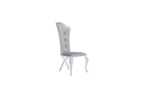 Modrest Bonnie Modern Grey Velvet & Stainless Steel Dining Chair (Set of 2)