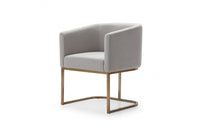 Modrest Yukon Modern Light Grey Fabric + Antique Brass Dining Chair
