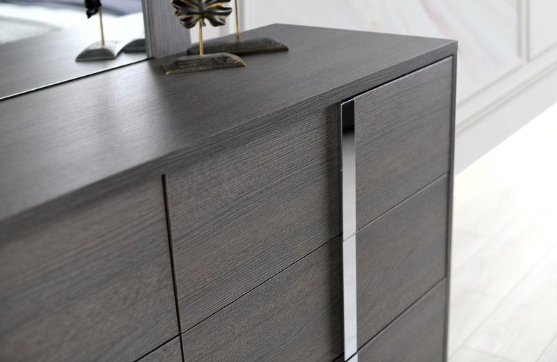 Maisie Modern Dresser and Mirror Matt Grey Oak