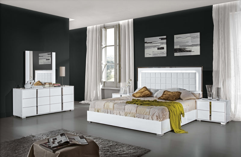 Freya Modern Bed White High Gloss