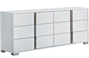 Freya Modern Storage Dresser and Mirror White High Gloss