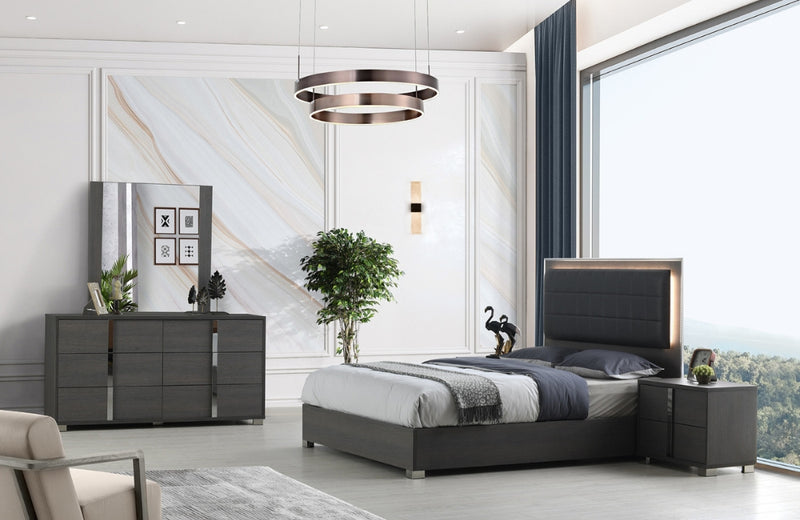 Maisie Modern Bed Matt Grey Oak