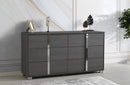 Maisie Modern Dresser and Mirror Matt Grey Oak